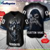 dallas cowboys skull all over printed baseball jersey
