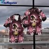 arizona cardinals skull short sleeve button up tropical hawaiian shirt zgzust