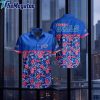 buffalo symbol pink hibiscus flowers blue hawaiian shirt vl39ej