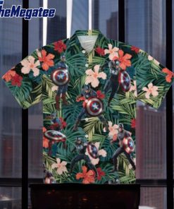 captain america tropical button up hawaiian shirt jgverk