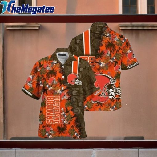 cleveland browns football floral aloha hawaiian shirt hdj1iw