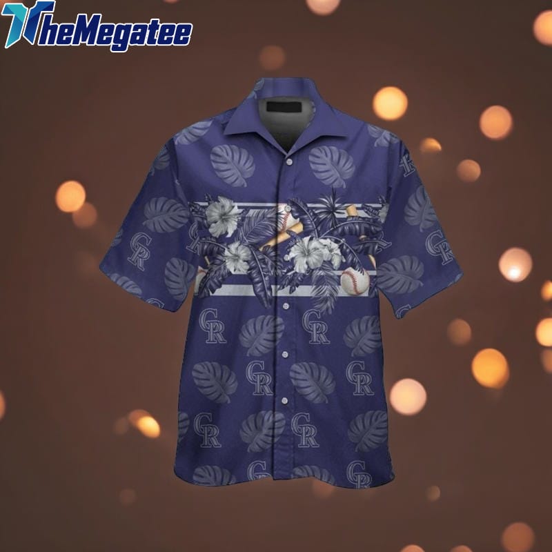 Colorado Rockies Short Sleeve Button Up Hawaiian Shirt Colorado Rockies Short Sleeve Button Up Hawaiian Shirt