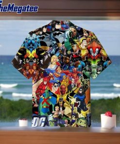 dc comics justice league collage art hawaiian shirt cqlwvf