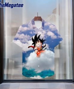 dra gon ball mens cartoon print tops beach style hawaiian shirt cptx9j