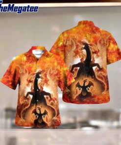 galaxy charizard design and short hawaiian shirt hszk6b