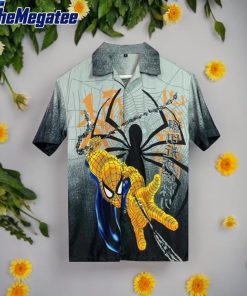 spiderman button hawaiian shirt g6f3xa