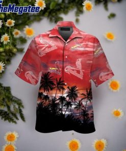 st louis cardinals short sleee button up hawaiian shirt eazq0r