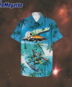 starwars mandalorian surfing on the beach aloha hawaiian shirt fvpbwj