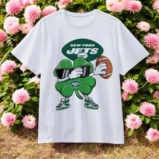 Dabbing Shamrock Football St Patricks Day New York Jets NFL 2025 T Shirt
