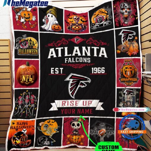 nfl atlanta falcons football team special skeleton pumpkin halloween blanket krvjhr
