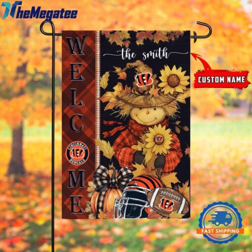 nfl cincinnati bengals football special scarecrow halloween garden flag wcpxq8