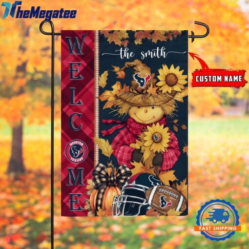 nfl houston texans football special scarecrow halloween garden flag bb3wkt
