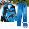 nfl carolina panthers special football team winter season satin pajamas set jcdtdl