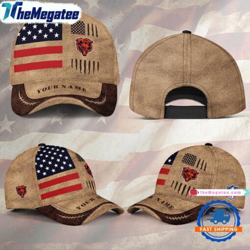 NFL Chicago Bears x American Flag Custom Baseball Cap For Fans