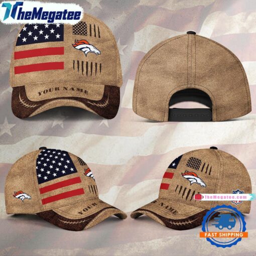 NFL Denver Broncos x American Flag Custom Baseball Cap For Fans