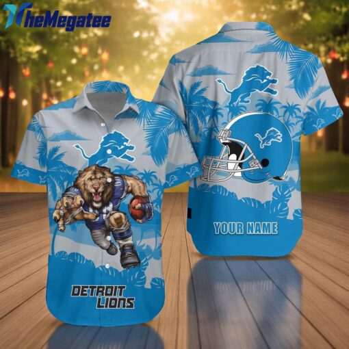 NFL Detroit Lions Football Mascot Summer Hawaiian Shirt For Fans