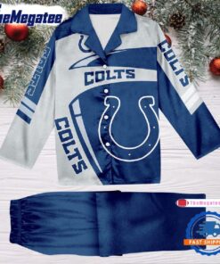 nfl indianapolis colts special football team winter season satin pajamas set 2 kismam