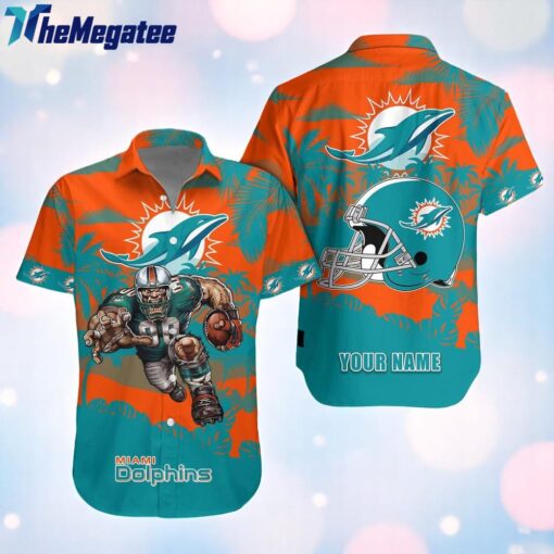 NFL Miami Dolphins Football Mascot Summer Hawaiian Shirt For Fans
