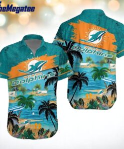 NFL Miami Dolphins Palm Tree Summer Beach Aloha Hawaiian Shirt For Fans