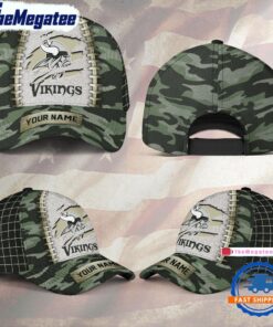NFL Minnesota Vikings Camo Hunting Custom Name Classic Cap For Fans