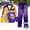 nfl minnesota vikings special football team winter season satin pajamas set swimd6