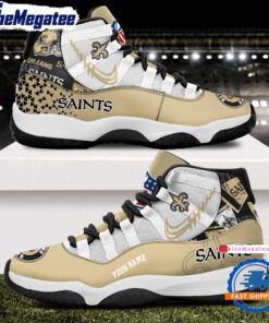 nfl new orleans saints football team custom air jordan 11 shoes ul3vjz
