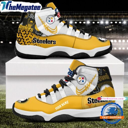 nfl pittsburgh steelers football team custom air jordan 11 shoes iyfsnq