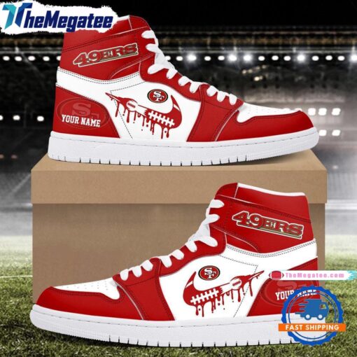nfl san francisco 49ers new season custom air jordan 1 hightop shoes s6yyb3
