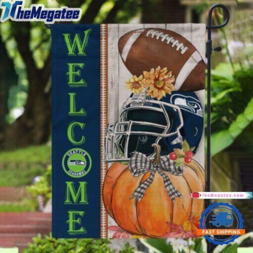nfl seattle seahawks flower pumpkin halloween football garden flag 1 xnwdgo