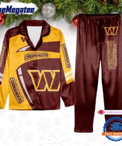 nfl washington commanders special football team winter season satin pajamas set zb6osr