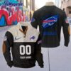 Personalized NFL Buffalo Bills Football Team Custom Name And Number Buttoned Collar Sweatshirt