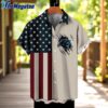 NFL Carolina Panthers American Flag Summer Button Hawaiian Shirt