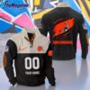 Personalized NFL Cleveland Browns Football Team Custom Name And Number Buttoned Collar Sweatshirt