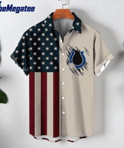 NFL Indianapolis Colts American Flag Summer Button Hawaiian Shirt