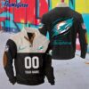 Personalized NFL Miami Dolphins Football Team Custom Name And Number Buttoned Collar Sweatshirt