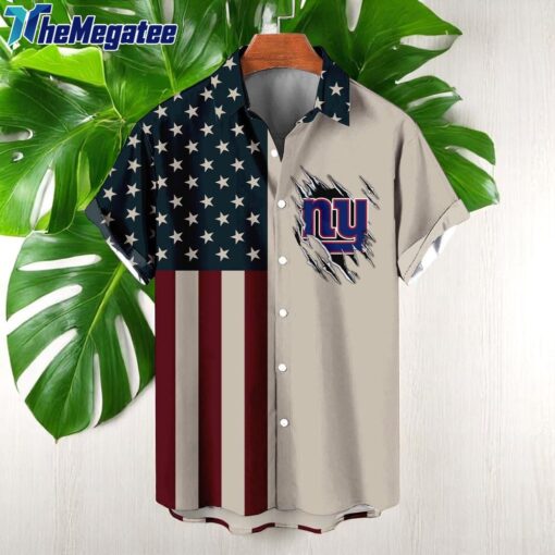 NFL New York Giants American Flag Summer Button Hawaiian Shirt