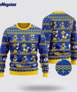 Los Angeles Rams Ugly Christmas Sweater Captain Mickey Mouse, Christmas Gift For NFL Fans