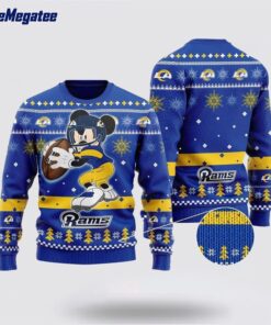 Los Angeles Rams  Ugly Christmas Sweater Mickey Mouse, Christmas Gift For NFL Fans