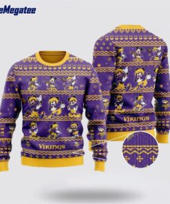 Minnesota Vikings Ugly Christmas Sweater Captain Mickey Mouse, Christmas Gift For NFL Fans