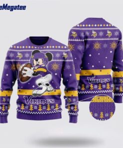 Minnesota Vikings Ugly Christmas Sweater Mickey Mouse, Christmas Gift For NFL Fans