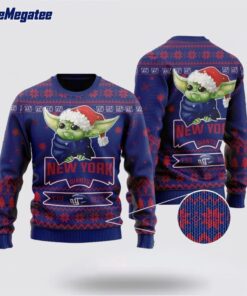 NFL New York Giants Ugly Christmas Sweater Cute Baby Yoda Unisex Sweater