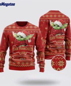 NFL San Francisco 49ers Ugly Christmas Sweater Cute Baby Yoda Unisex Sweater