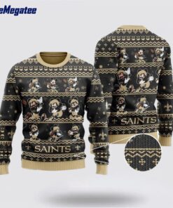 New Orleans Saints Ugly Christmas Sweater Captain Mickey Mouse, Christmas Gift For NFL Fans
