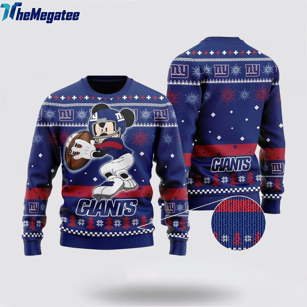 New York Giants  Ugly Christmas Sweater Mickey Mouse, Christmas Gift For NFL Fans