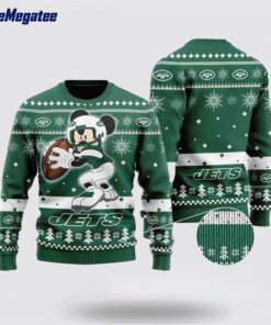 New York Jets Ugly Christmas Sweater Mickey Mouse, Christmas Gift For NFL Fans