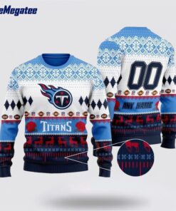 Personalized NFL Tennessee Titans Playing Field Ugly Christmas Sweater, Christmas Gift For NFL Fans