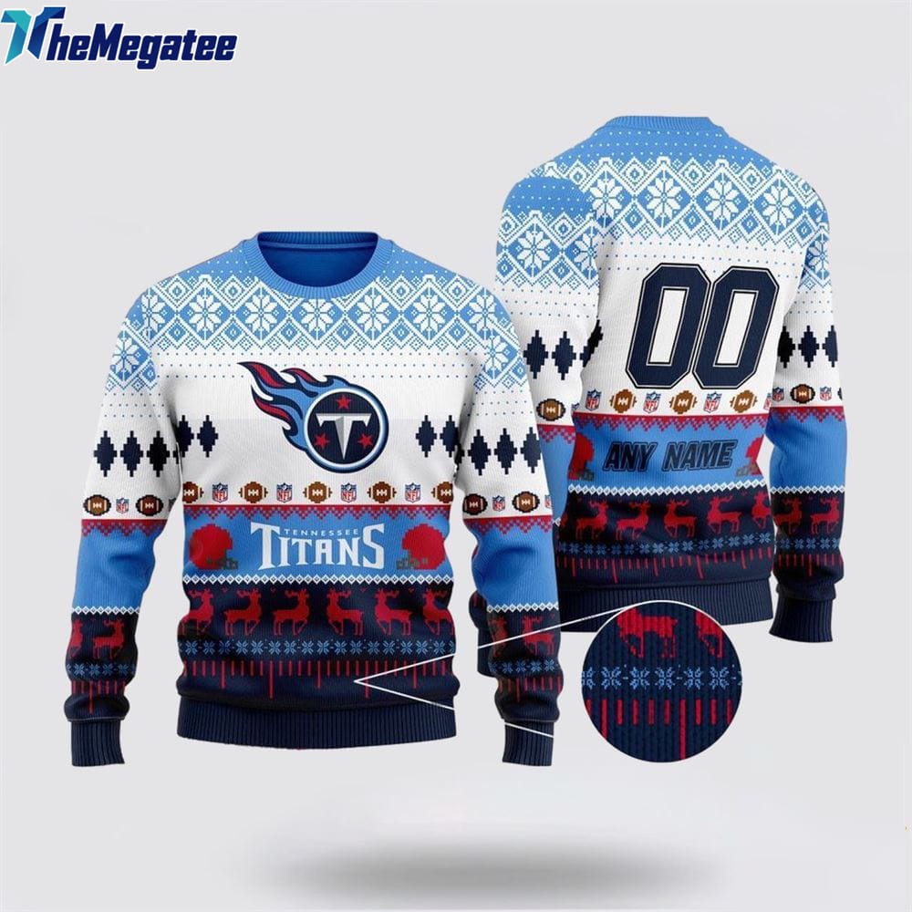 Personalized NFL Tennessee Titans Playing Field Ugly Christmas Sweater, Christmas Gift For NFL Fans Personalized NFL Tennessee Titans Playing Field Ugly Christmas Sweater, Christmas Gift For NFL Fans