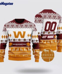 Personalized NFL Washington Team Playing Field Ugly Christmas Sweater, Christmas Gift For NFL Fans