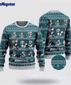Philadelphia Eagles Ugly Christmas Sweater Captain Mickey Mouse, Christmas Gift For NFL Fans