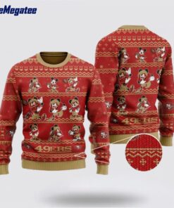 San Francisco 49ers Ugly Christmas Sweater Captain Mickey Mouse, Christmas Gift For NFL Fans
